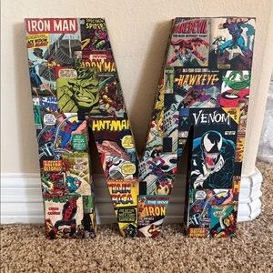 Marvel Comic Book Letter M with Vibrant Colors